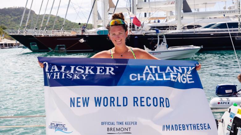 Jasmine Harrison delights in Atlantic Ocean world record row